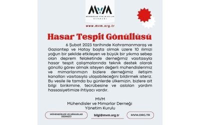 DEPREM BÖLGESİ HASAR TESPİT GÖNÜLLÜLERİ