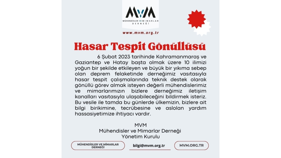 DEPREM BÖLGESİ HASAR TESPİT GÖNÜLLÜLERİ