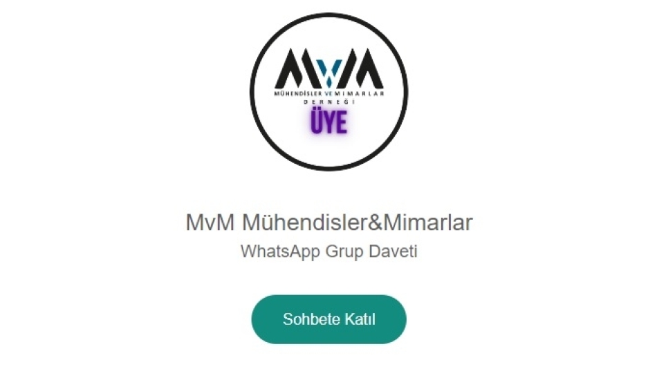 MÜHENDİSLER VE MİMARLAR DERNEĞİ WHATSAPP GRUBU DAVETİ